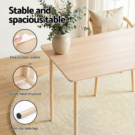 Artiss Dining Table and Chairs Set of 5 Compact Kitchen Furniture Natural Beige.