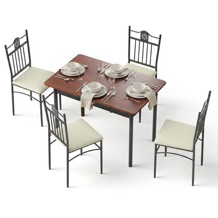 Artiss Dining Table and Chairs Set of 5 Compact Kitchen Furniture Upholstered.