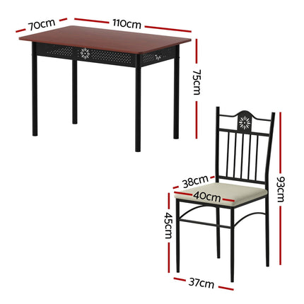 Artiss Dining Table and Chairs Set of 5 Compact Kitchen Furniture Upholstered.