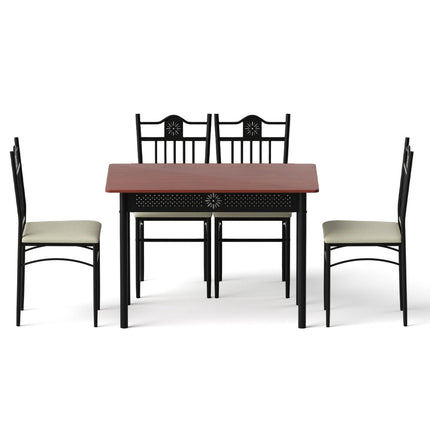 Artiss Dining Table and Chairs Set of 5 Compact Kitchen Furniture Upholstered.