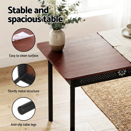 Artiss Dining Table and Chairs Set of 5 Compact Kitchen Furniture Upholstered.