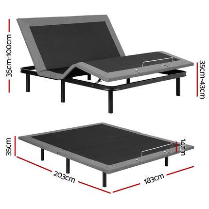 Artiss Adjustable Bed Frame King Size Electric Bed Base Wireless Remote Control Zero Gravity Power Bed Foundation.