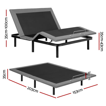 Artiss Adjustable Bed Frame Queen Size Electric Bed Base Wireless Remote Control Zero Gravity Power Bed Foundation.
