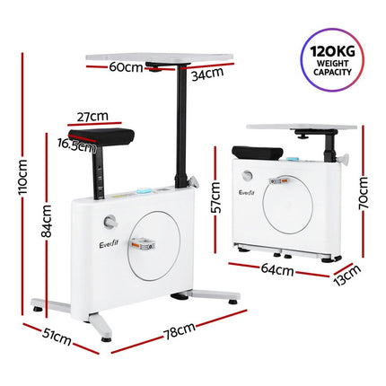 Everfit Exercise Bike Magnetic Desk Bike with Tabletop Fitness Home Workout Gym.
