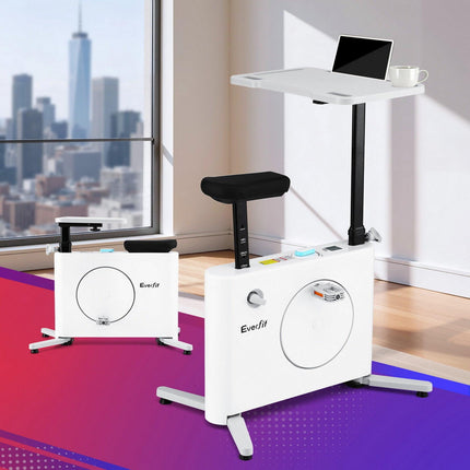 Everfit Exercise Bike Magnetic Desk Bike with Tabletop Fitness Home Workout Gym.