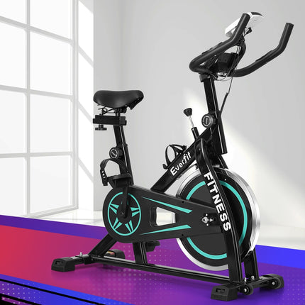 Everfit Spin Bike Exercise Bike 10kg Flywheel Fitness Home Gym 150kg capacity.