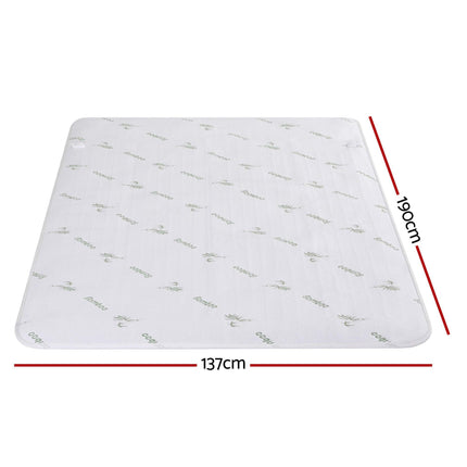 Giselle Electric Blanket Bamboo Fabric Double Fitted Heated Pad Underlay Washable Winter.