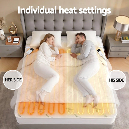 Giselle Electric Blanket Bamboo Fabric Double Fitted Heated Pad Underlay Washable Winter.