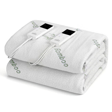 Giselle Electric Blanket Bamboo Fabric King Fitted Heated Pad Underlay Washable Winter.