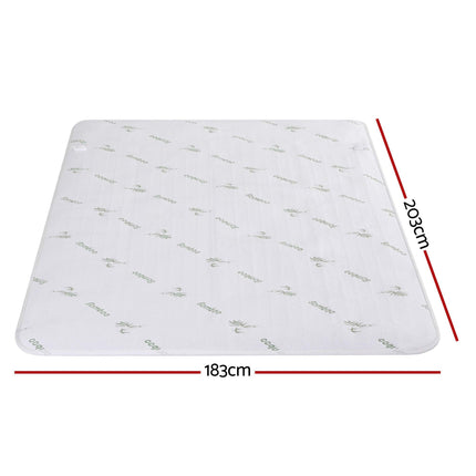 Giselle Electric Blanket Bamboo Fabric King Fitted Heated Pad Underlay Washable Winter.