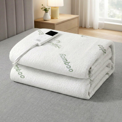 Giselle Electric Blanket Bamboo Fabric Single Fitted Heated Pad Underlay Washable Winter.