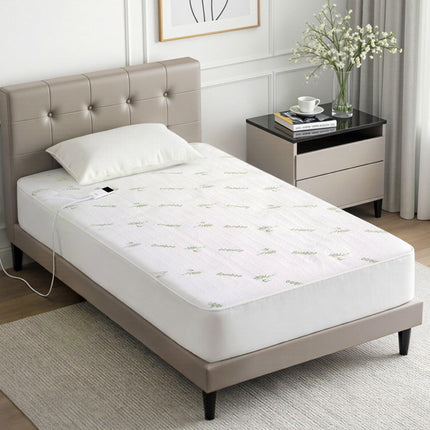 Giselle Electric Blanket Bamboo Fabric Single Fitted Heated Pad Underlay Washable Winter.