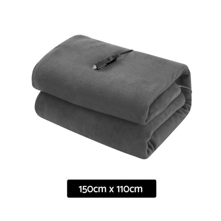 Giselle Electric Heated Blanket Car Throw Rug Grey.