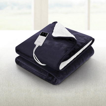 Giselle Electric Throw Rug Heated Blanket Fleece Charcoal.