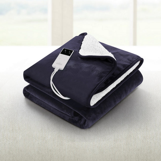 Giselle Electric Throw Rug Heated Blanket Fleece Charcoal.