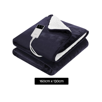 Giselle Electric Throw Rug Heated Blanket Fleece Charcoal.