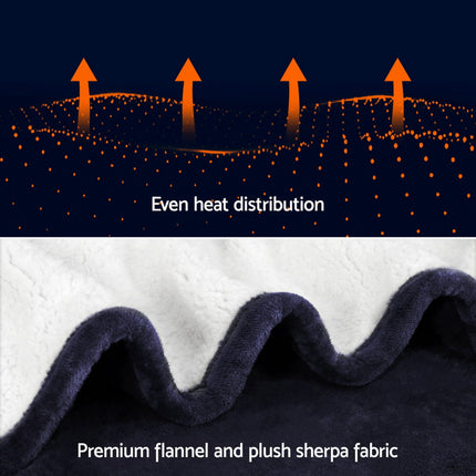 Giselle Electric Throw Rug Heated Blanket Fleece Charcoal.