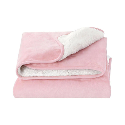 Giselle Electric Throw Rug Dual Side Fleece Flannel Heated Blanket Pink.