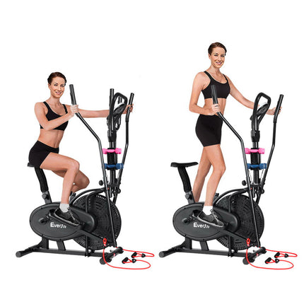 Everfit Exercise Bike 6 in 1 Elliptical Cross Trainer Home Gym Indoor Cardio.
