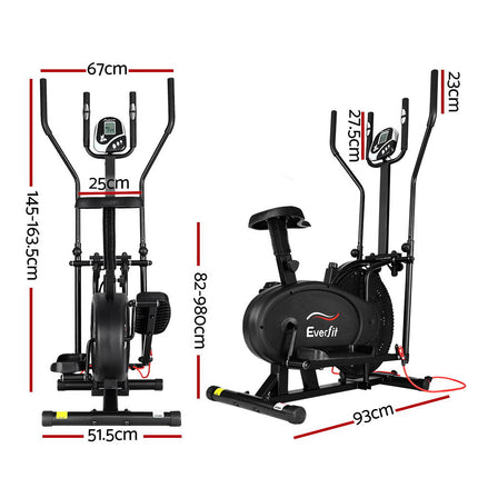 Everfit Exercise Bike 5 in 1 Elliptical Cross Trainer Home Gym Indoor Cardio.