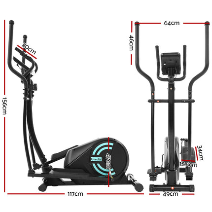 Everfit Exercise Bike Elliptical Cross Trainer Home Gym Fitness Machine Magnetic.
