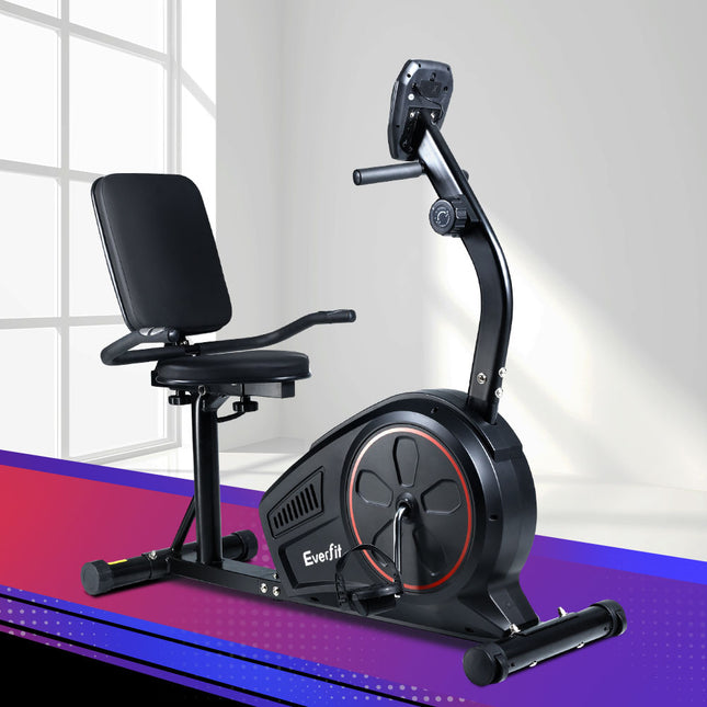 Everfit Exercise Bike Magnetic Recumbent Indoor Cycling Home Gym Cardio 8 Level.
