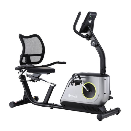 Everfit Recumbent Exercise Bike Magnetic Cycling Mesh Chair 120kg Loading.