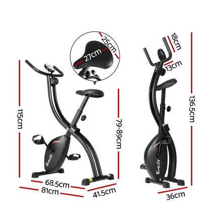 Everfit Folding Exercise Bike Magnetic X-Bike Bicycle Indoor Cycling Cardio.