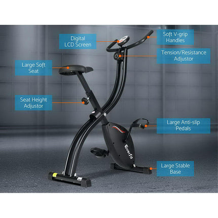 Everfit Folding Exercise Bike Magnetic X-Bike Bicycle Indoor Cycling Cardio.