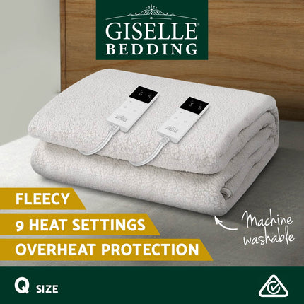 Giselle Bedding Queen Size Electric Blanket Fleece.