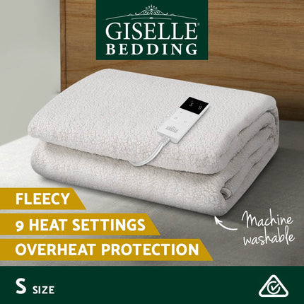 Giselle Bedding Single Size Electric Blanket Fleece.