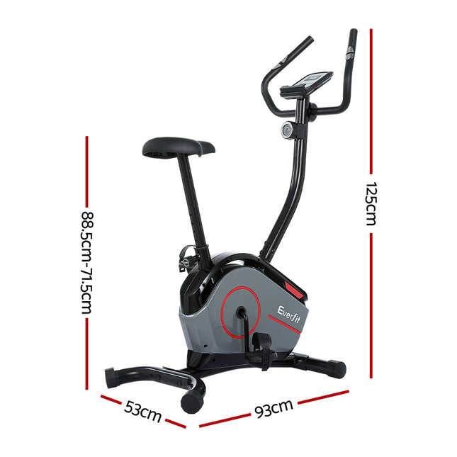 Everfit Magnetic Exercise Bike 8 Levels Upright Bike Fitness Home Gym Cardio.