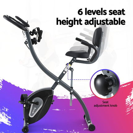Everfit Folding Exercise Bike Magnetic X-Bike Aerobic Trainer Indoor Cycling.