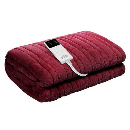Giselle Electric Throw Rug Heated Blanket Fleece Red.