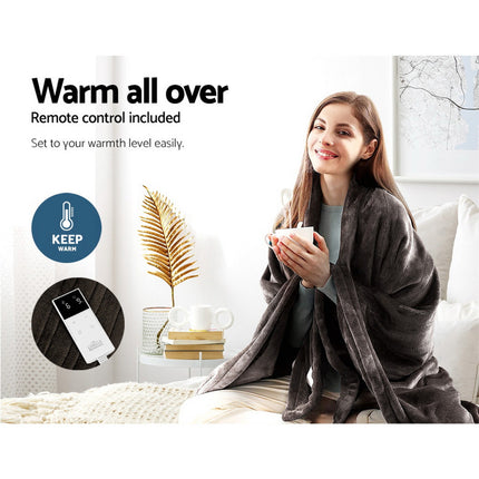 Giselle Bedding Electric Throw Blanket - Chocolate.