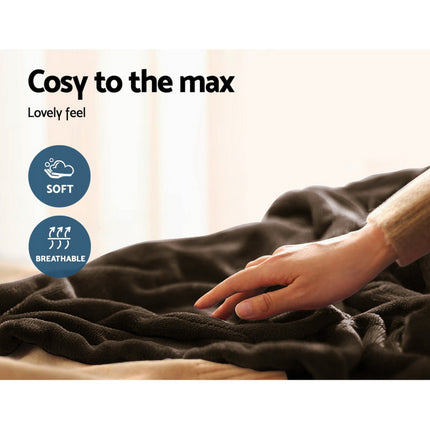 Giselle Bedding Electric Throw Blanket - Chocolate.