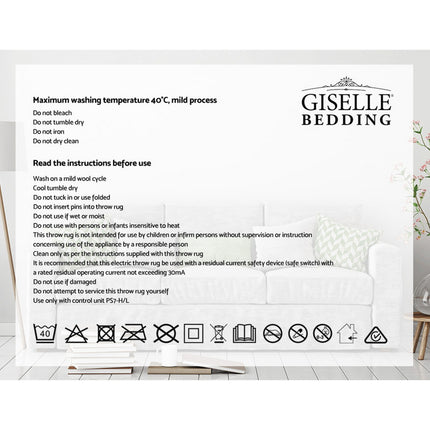Giselle Bedding Electric Throw Blanket - Chocolate.