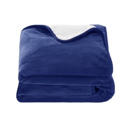 Giselle Electric Throw Rug Heated Blanket Washable Snuggle Flannel Winter Navy.