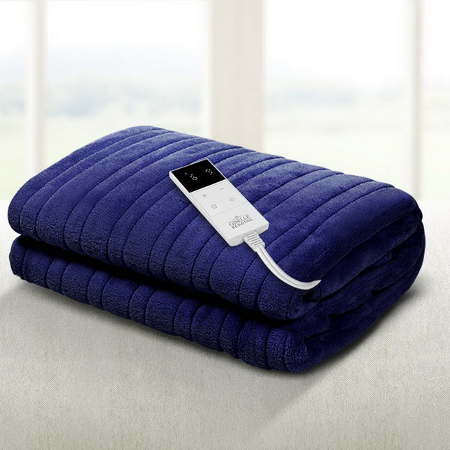 Giselle Bedding Electric Throw Blanket - Navy.