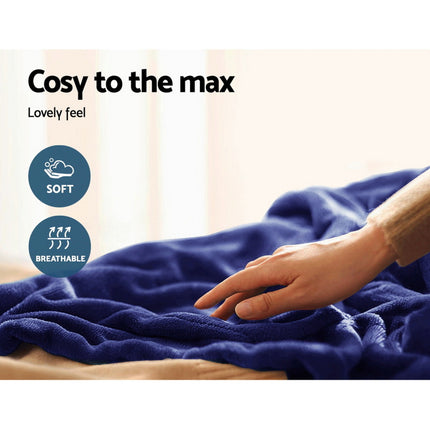 Giselle Bedding Electric Throw Blanket - Navy.
