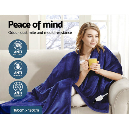 Giselle Bedding Electric Throw Blanket - Navy.