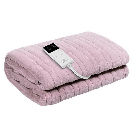 Giselle Electric Throw Rug Heated Blanket Fleece Pink.
