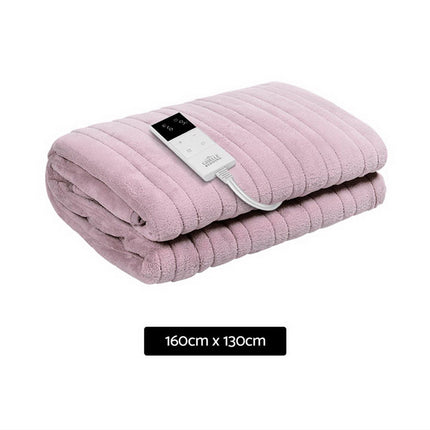 Giselle Electric Throw Rug Heated Blanket Fleece Pink.