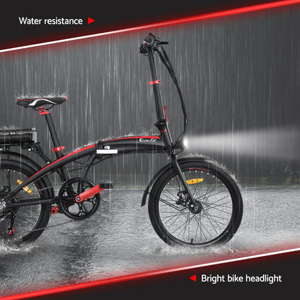 Everfit Folding Electric Bike Urban City Bicycle eBike Rechargeable Battery 250W.