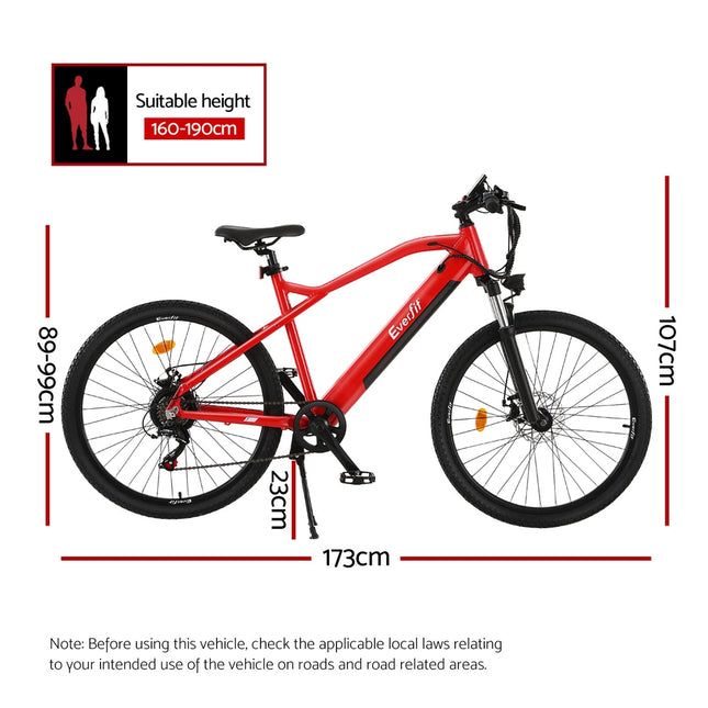 Everfit 26 Inch Electric Bike Mountain Bicycle eBike Built-in Battery 250W.