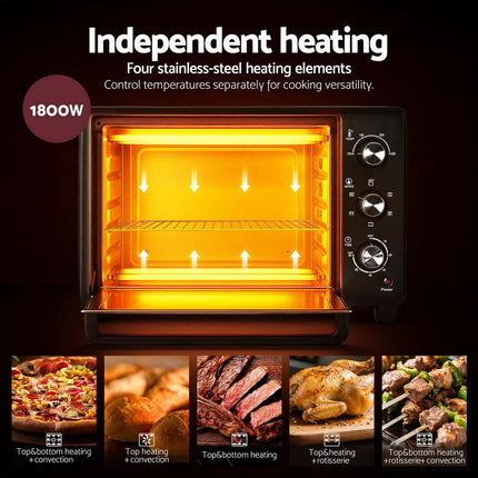 Devanti 30L Convection Oven Electric Fryer Ovens 1600W.