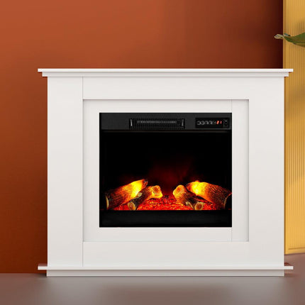 Devanti Electric Fireplace Fire Heater 2000W White.