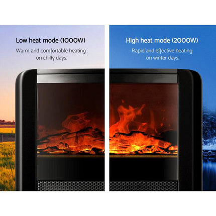 Devanti Electric Fireplace Fire Heaters 2000W.
