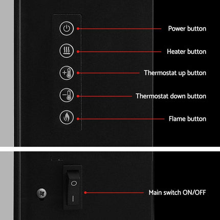 Devanti Electric Fireplace Fire Heater 2000W Black.