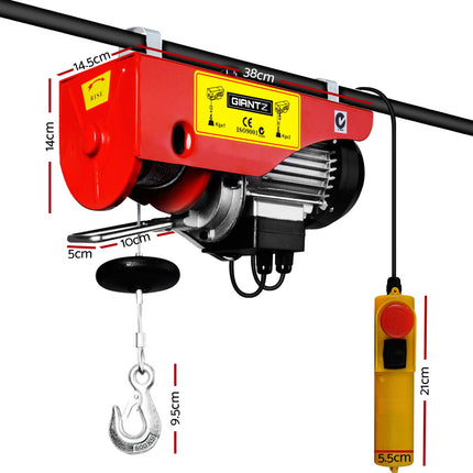 Giantz Electric Hoist Winch 300/600KG Cable 18M Rope Tool Remote Chain Lifting.